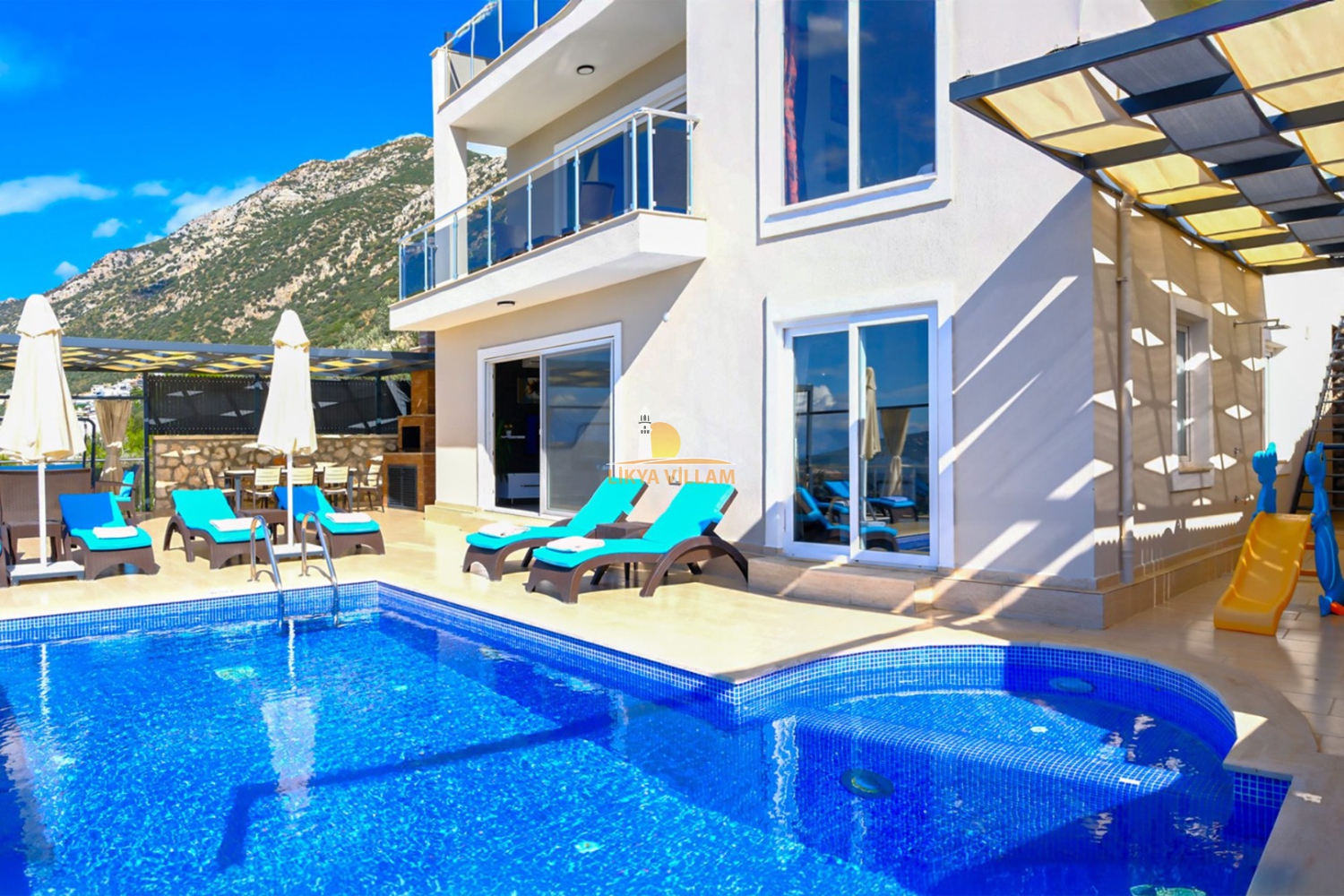 Isıtmalı Havuzlu Saunalı Villa yamaç 